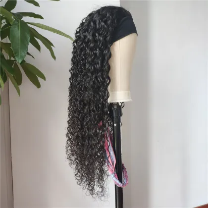 Headband wig human hair water wave headband with wig human hair whole sale headband wigs