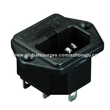10A electronic power IEC socket with UL, CUL, VDE certificates, sized 5 x 20mm