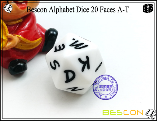 Bescon Alphabet Dice 20 Faces A-T-4