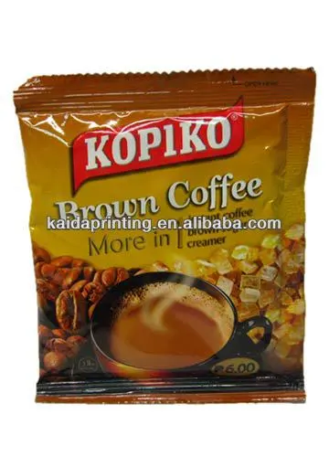 Plastic coffee packaging bag with side gusset, gravure vivid printing customized shapes and sizes accepted