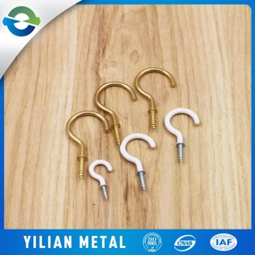 decorative cup hooks with shoulder Top Quality open eye screw hooks Galv/Black/Bp finish,hanging hook