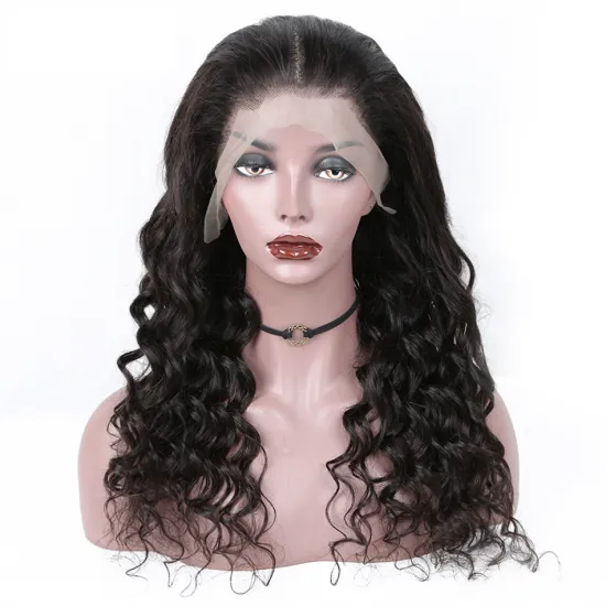 Wholesale Peruvian Loose Deep Wave Remy Human Cuticle Aligned Hair Pre Plucked Lace Wig Transparent Swiss Lace Front Wig Vendor