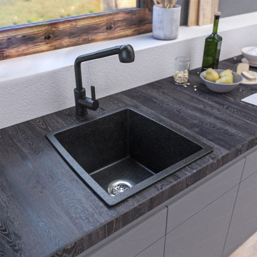 China Manufacturer Rectangle Quartz Resin Kitchen Sinks - Hand Washing Basins Single Bowl Sink