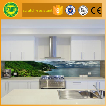 Personalised photo digital printing on glass kitchen backsplash with installatiion guide ----measure to size