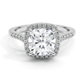 2 ပိုင်း EVS2 Cushion Cut ဓာတ်ခွဲခန်းစိန်လက်စွပ်