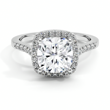 2 ပိုင်း EVS2 Cushion Cut ဓာတ်ခွဲခန်းစိန်လက်စွပ်