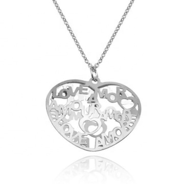 Yiwu Aceon Stainless Steel Custom Laser Cut 3D Hollow Heart Pendant