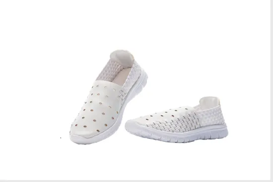 White Women's Woven Microfiber Shoes
