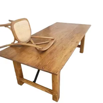 Antique Rustic Solid Wood Folding Dining Table