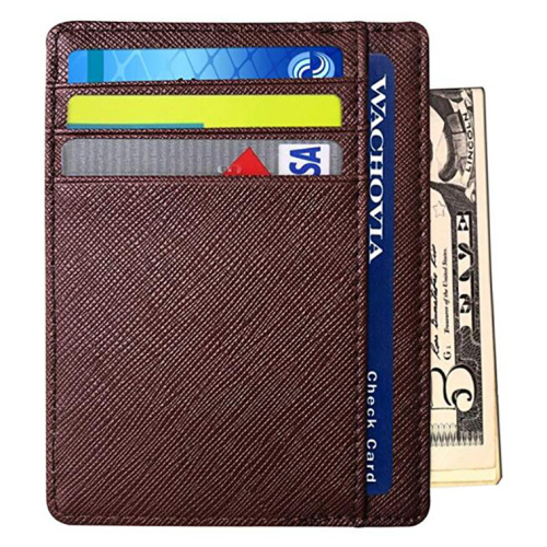 Minimalist Aluminum Leather Credit Card Case Holder Case