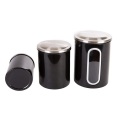 Round Metal Canister with Window