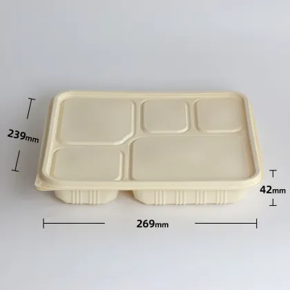 Biodegradable Duck Burger and Chicken Wings in Rice Lunch Box