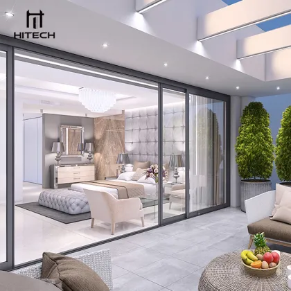 Hitech Australia Black Double Glazed Sliding Door - Low E Glass Soundproof Exterior Patio Aluminum Sliding Door