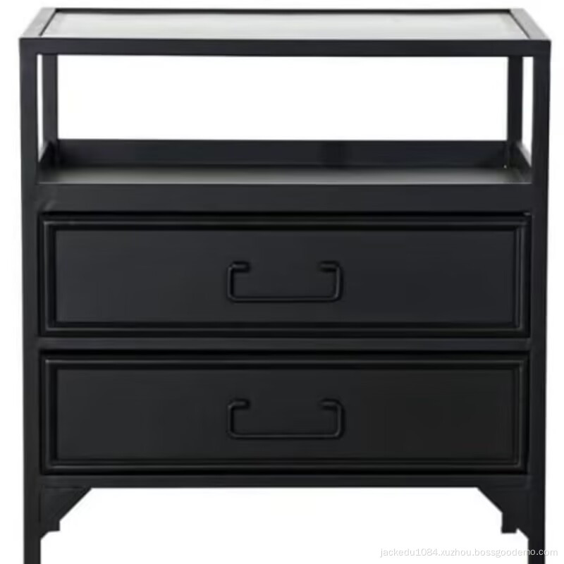 Set of 2 Nightstands Storage Drawer