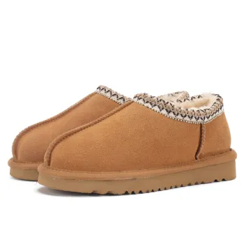 Wholesale Waterproof Embroidered Plush Fluffy Custom Winter Slippers for Women