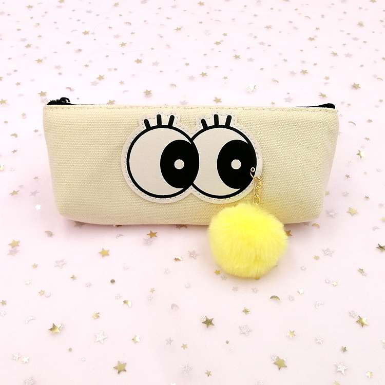 Pom Pom Small Pencil Case  Canvas pencil case, Cute pencil case, Pencil  case