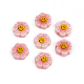 Perline con fiore e sorridenti ceramiche filate 10 mm 30pcs