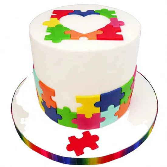 3 Pcs Set Plastic Chocolate Fondant Cake Molds Cookie Cutter Puzzle Geometric Shapes Decorating Baking Tools