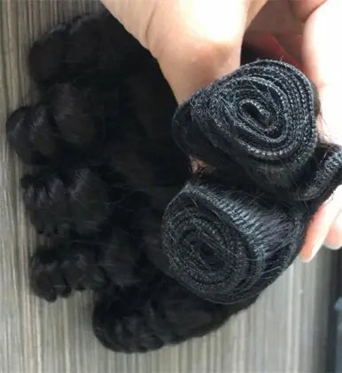 Wholesale Price High Quality Virgin Brazilian Hair Natural Color Double Drawn Fumin human hair Bundles