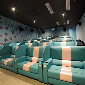 Modern Leather Reclining Cinema Sofa with Chaise Lounge