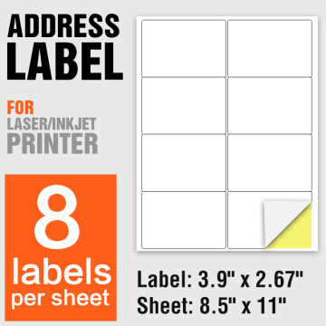 Bedrukbare blanco A4-etikettenpapier 8 per vel