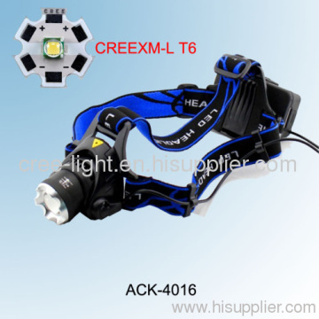 10w/ 500lm Cree Xml-t6 High Power Headlamp Ack-4016-t6 (t90) 