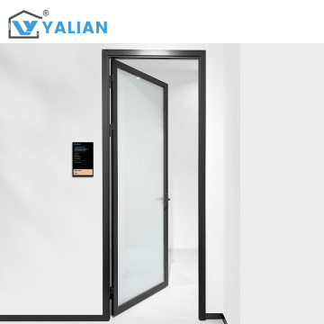 Aluminum Alloy Single Panel Casement Door Tempered Glass