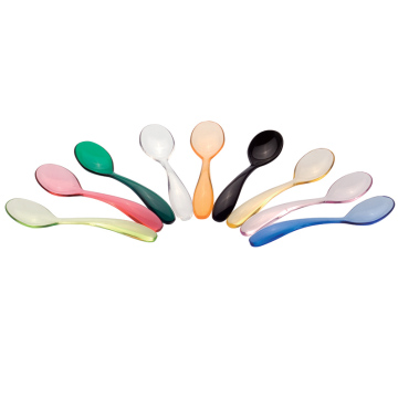 Cucchiaio di gelato al caffè - giallo, arancione, nero, rosso, blu, plastica trasparente