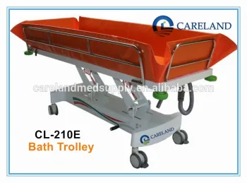 Hospital Physiotherapy Treatment mobile shower Beds , Bath trolley cart Stretcher