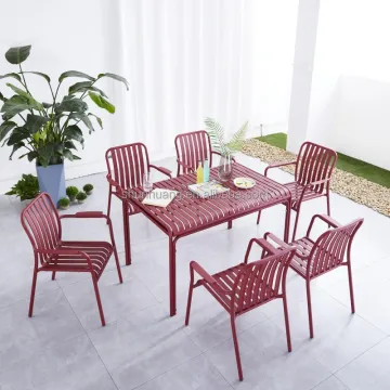 Simple Outdoor Dining Sets: Aluminum Garden Table and Chairs for Leisure