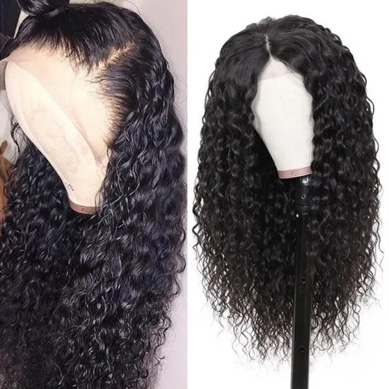 Full lace Water Wave Glueless Human Hair wigs, 150% 180% Density raw cuticle aligned virgin hair Lace Front Wigs