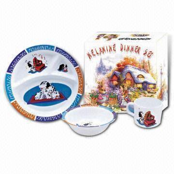 Melamine Children's Lunch Set in Pure White