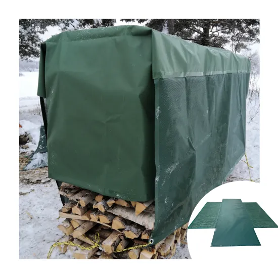 Protective Wood Tarpaulin: Waterproof, UV Treated PVC Fabric for Firewood Cover