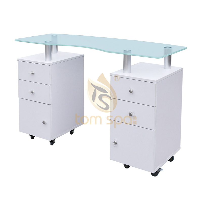 Manicure Table GLASS GLOW Salon Nail Table