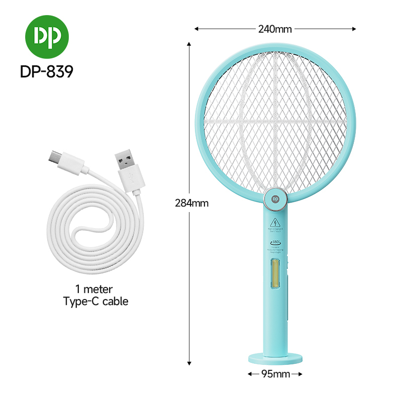 Rechargeable Electric Mosquito Killer Bat Swatter with LED