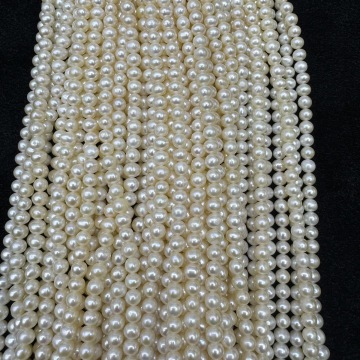 Natural Freshwater Pearl 5-6mm Near Round 4A DIY Fashion Accessories