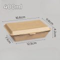 400ml  Hinged‑Lid Kraft Paper Takeaway Container