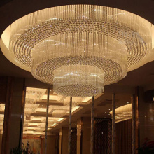 Hotel restaurant gold crystal modern led ceiling light