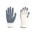 Nylon Breathable White Yarn Dipped Nitrile Protective Gloves