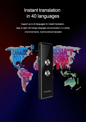 Multilingual Voice Translator Device: Instant Translation for Over 40 Languages - T8+