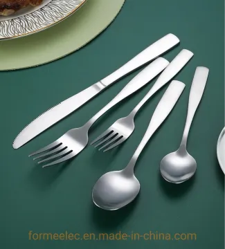Stainless Steel Square Handle Cutlery Set Tableware Set Steak Knife Fork Spoon Flatware Dinner Set