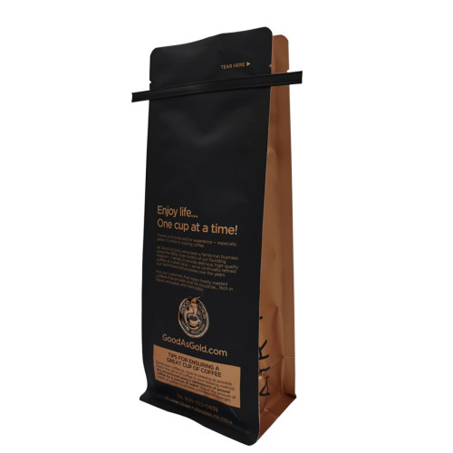Custom Printed Laminated 8 Side Seal Pouch Coffee