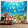 Aquatic plush decorative tapestry