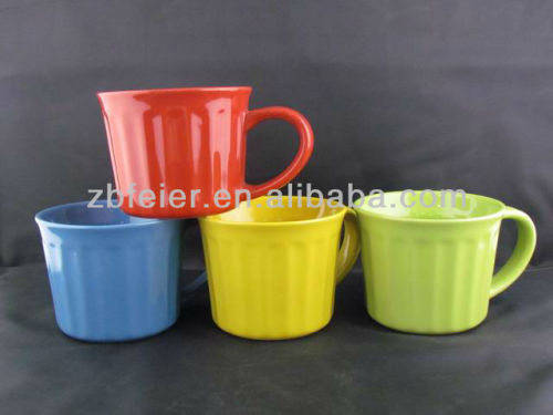 11oz color glazed ceramic mug, solid color glazed ceramic mug