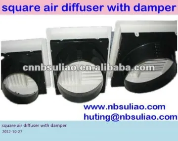 square air diffuser with damper