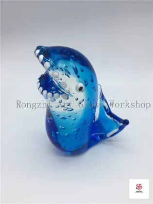 Blue Shark Glass Sculpture