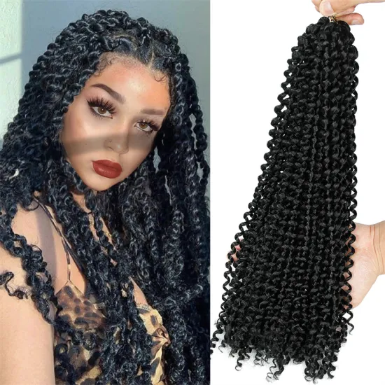 24 Inch Ombre Brown Black Spring Bomb Twist Water Wave Crochet Braids Hair Pre Passion Twist Synthetic Braiding Hair Extension