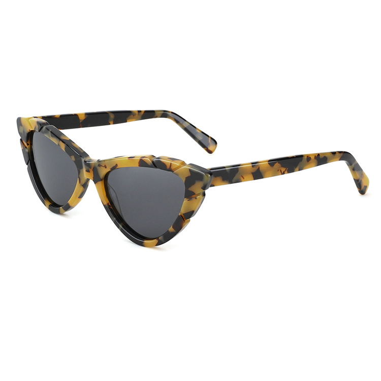 Gray Uv400 Cat Acetate Sunglasses