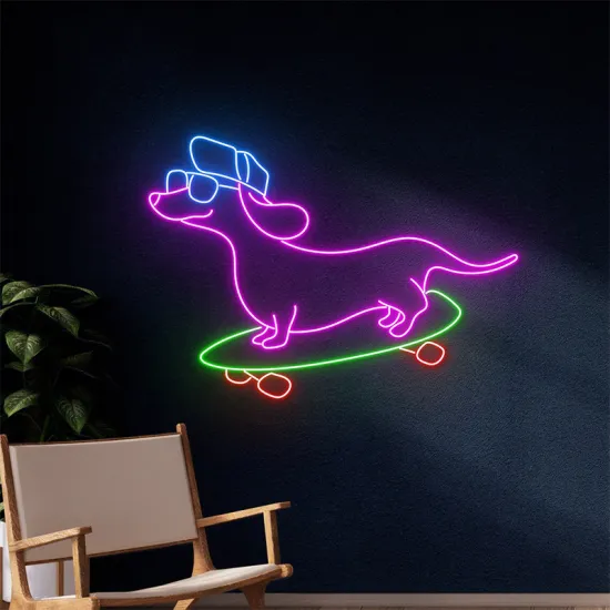3D Wall Decor Lamp: LED Neon Puppy Dogs Light for Children's Room