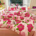 King/queen saiz selimut yang berwarna-warni meliputi set tempat tidur 4-keping